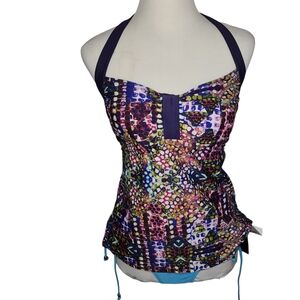 2PC Tankini Set LARGE Top  Padded Jacyln Smith Bikini Bottom Ingear Beachwear